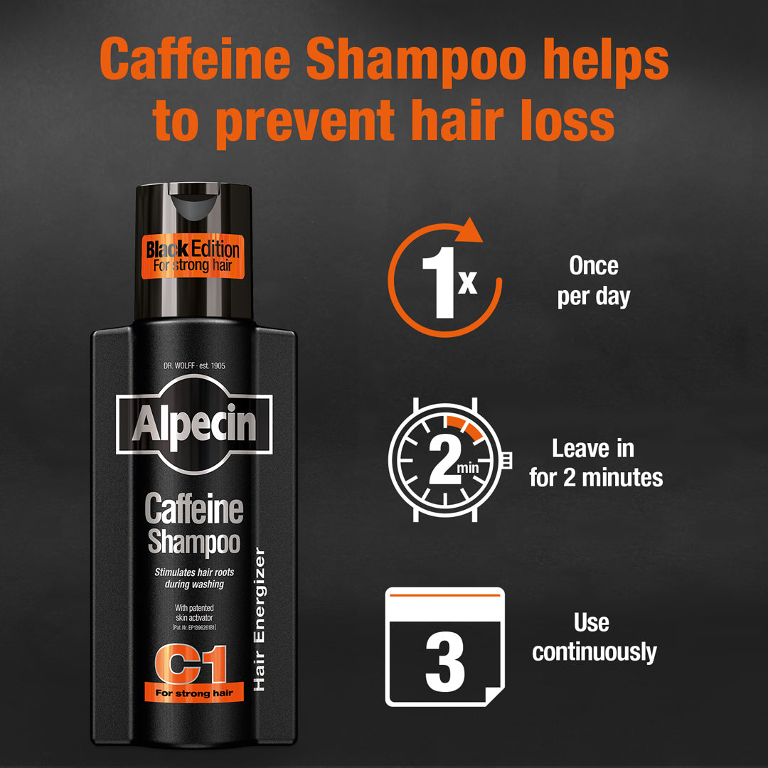Alpecin Caffeine Shampoo Black Edition and Hair Booster Set